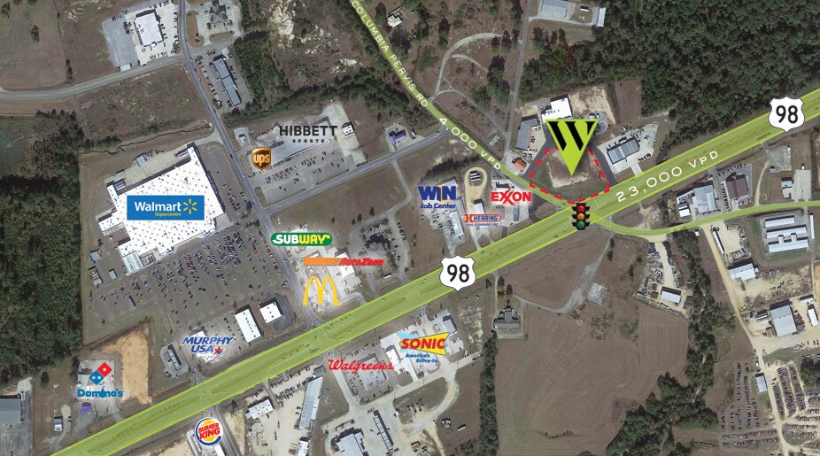 NEC of Highway 98 and Columbia Purvis Rd, Columbia, MS à vendre Photo principale- Image 1 de 3