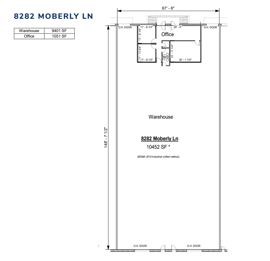 8242-8296 Moberly Ln, Dallas, TX à louer Plan d’étage- Image 1 de 1