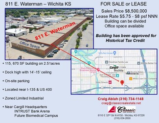 Plus de détails pour 811 E Waterman St, Wichita, KS - Industriel à vendre