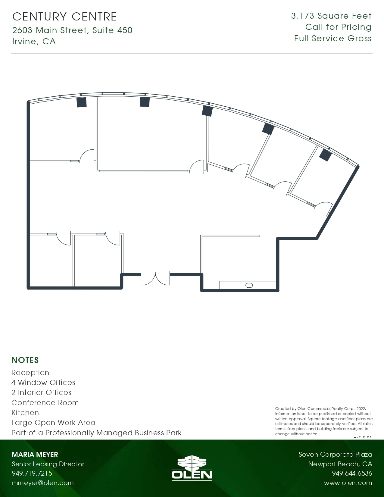2601-2603 Main St, Irvine, CA à louer Plan d’étage- Image 1 de 1