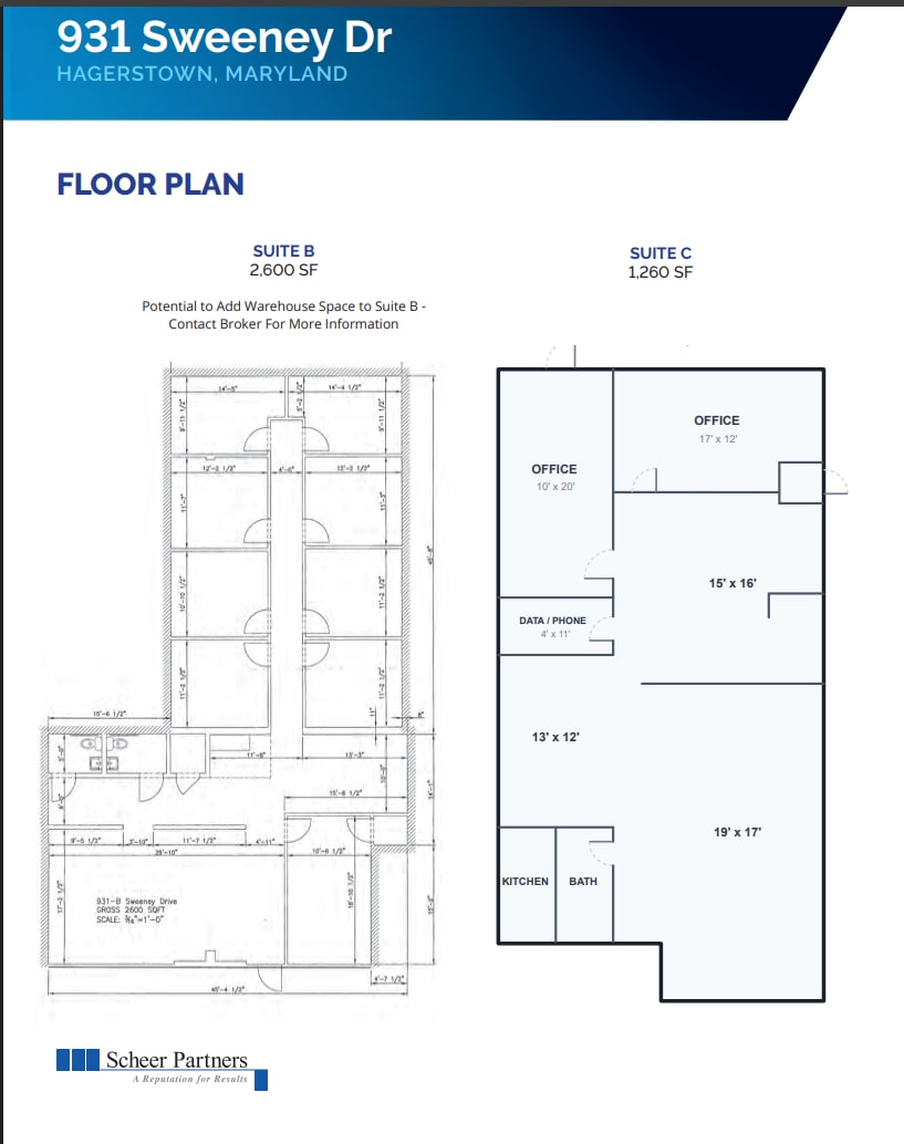 931 Sweeney Dr, Hagerstown, MD à louer Plan d’étage- Image 1 de 1