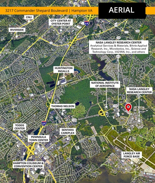 3217 Commander Shepard Blvd, Hampton, VA for sale - Aerial - Image 3 of 4