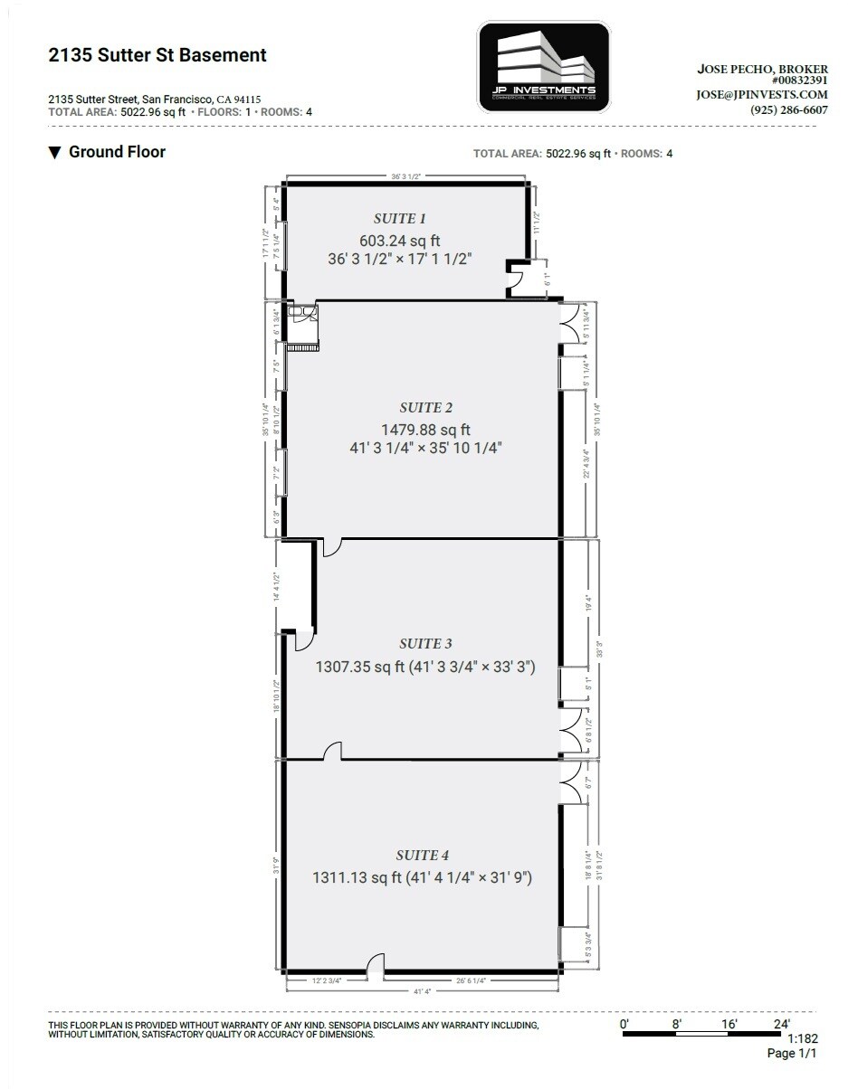2135 Sutter St, San Francisco, CA à louer Plan d’étage- Image 1 de 10
