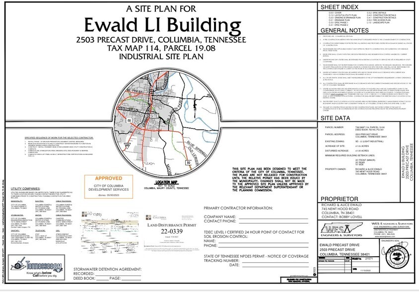 2501 Precast Dr, Columbia, TN à vendre - Plan de site - Image 2 de 21