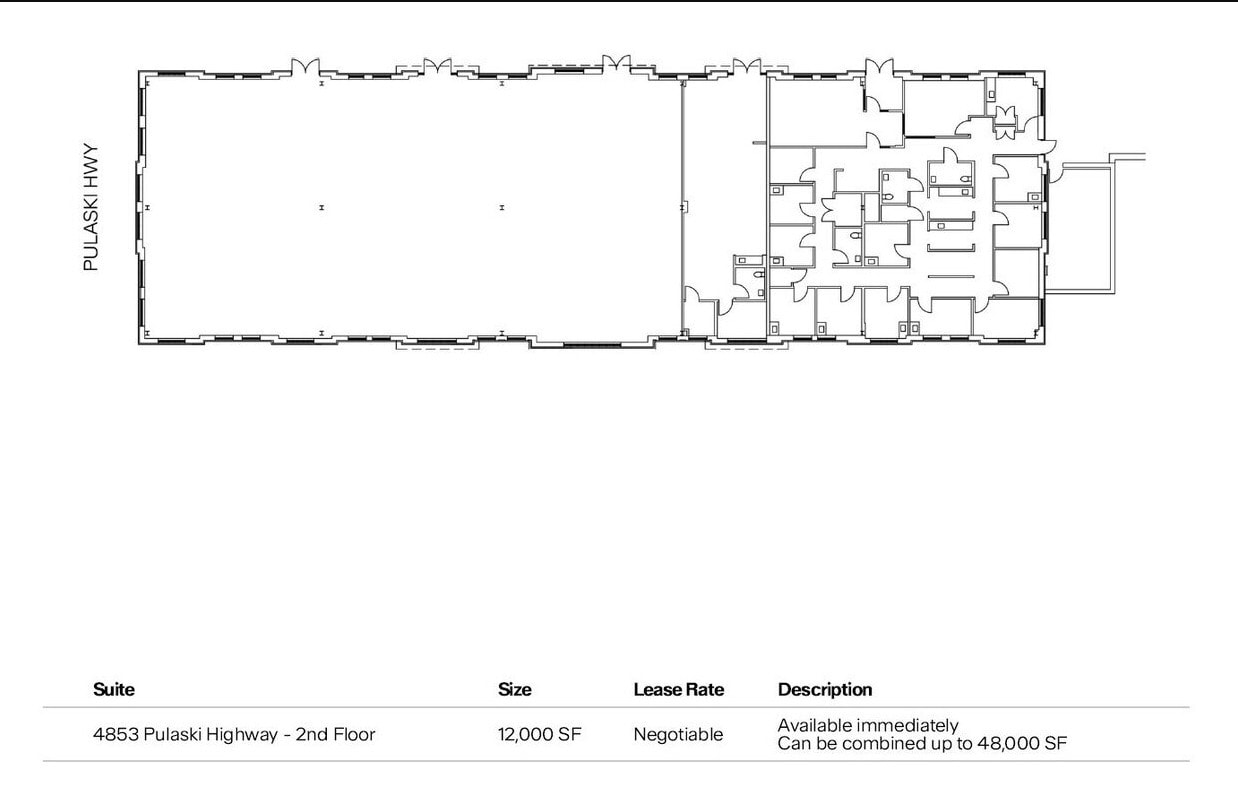 4863 Pulaski Hwy, Perryville, MD à louer Plan d’étage- Image 1 de 1