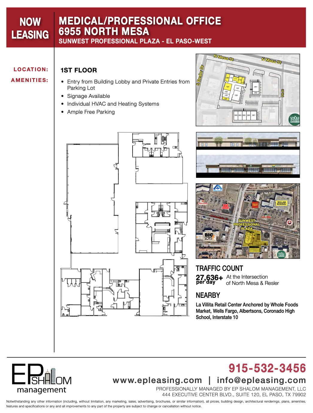 6955 N Mesa St, El Paso, TX à louer Plan d  tage- Image 1 de 4