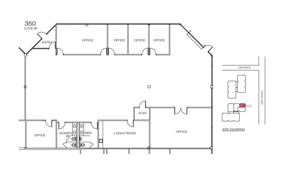 2100 Golf Rd, Rolling Meadows, IL à louer Plan d’étage- Image 1 de 2