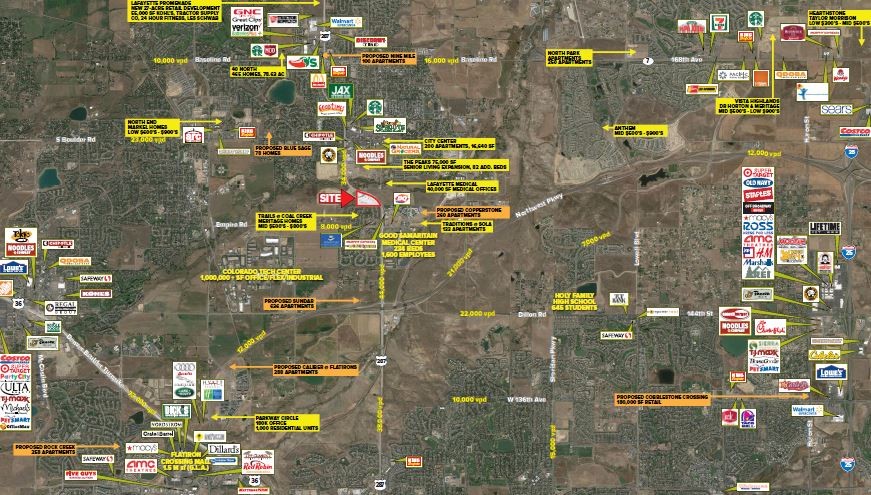Hwy 287 & Trails At Coal Creek Drive, Lafayette, CO for lease - Aerial - Image 3 of 4