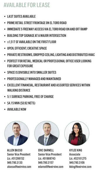 El Toro Rd, Lake Forest, CA à louer - Photo du bâtiment - Image 2 de 8