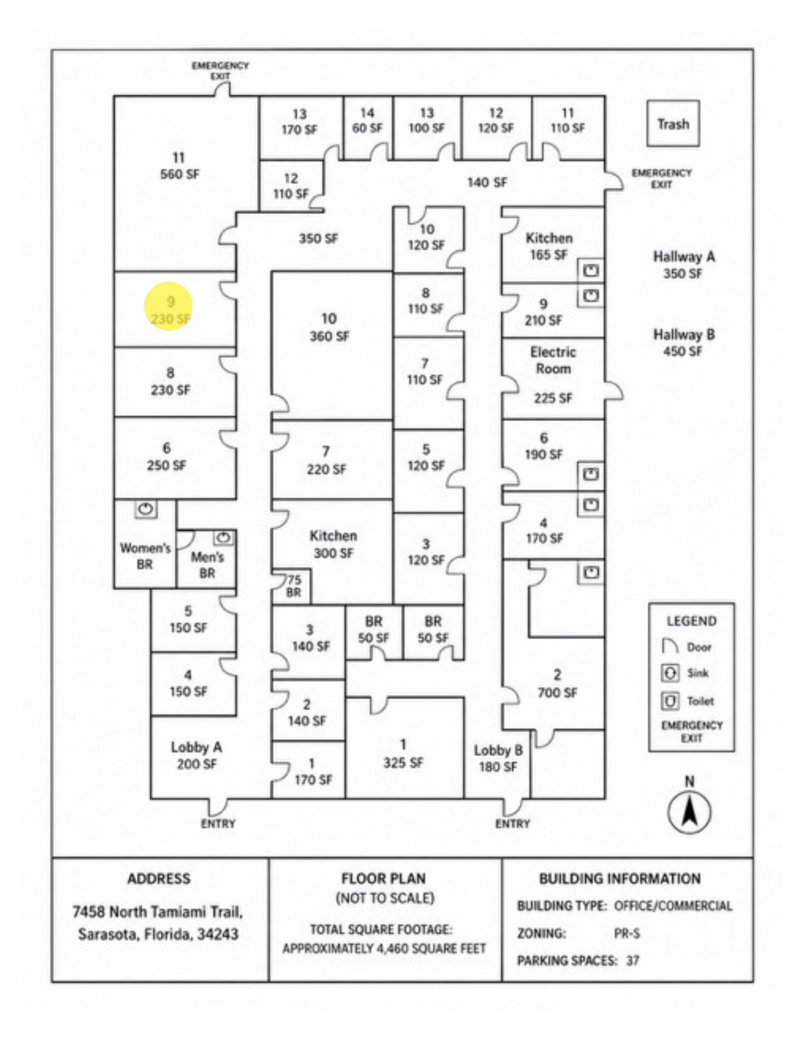 7458 N Tamiami Trl, Sarasota, FL for lease Floor Plan- Image 1 of 1