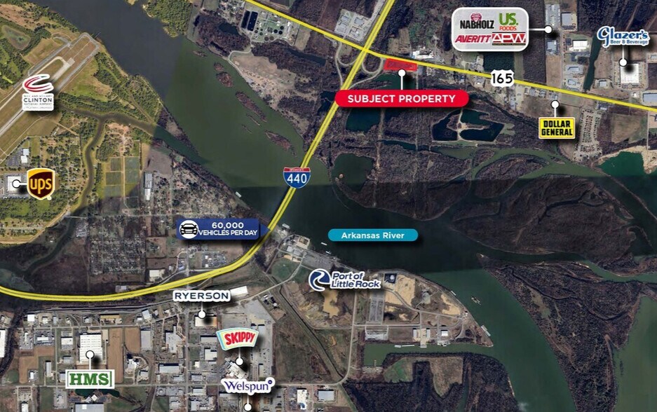 I-1440 & Hwy 165, North Little Rock, AR à vendre - Aérien - Image 2 de 2