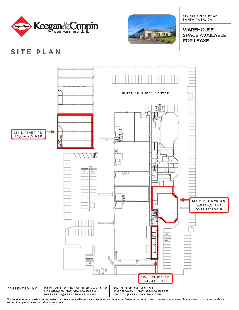 915-921 Piner Rd, Santa Rosa, CA for lease Site Plan- Image 1 of 1