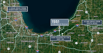 1551-1623 S Woodland Ave, Michigan City, IN - aerial  map view - Image1