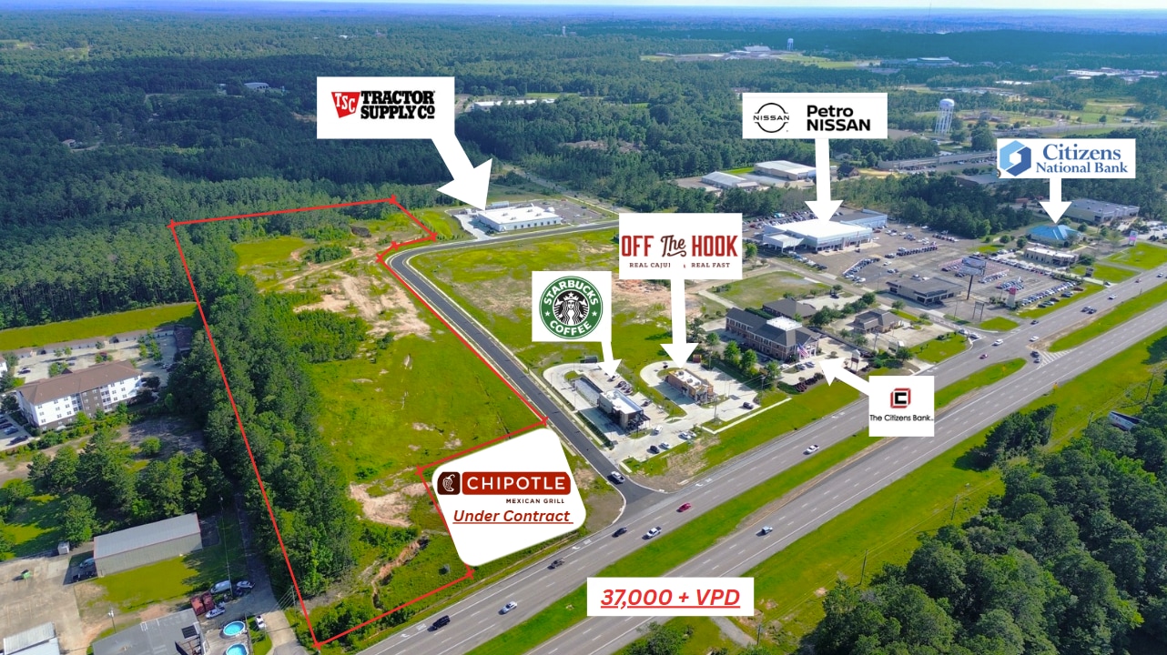 Highway 98 & Lamar Blvd, Hattiesburg, MS for sale Aerial- Image 1 of 7
