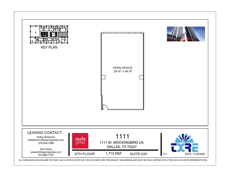 1111 W Mockingbird Ln, Dallas, TX à louer Plan d’étage- Image 1 de 1