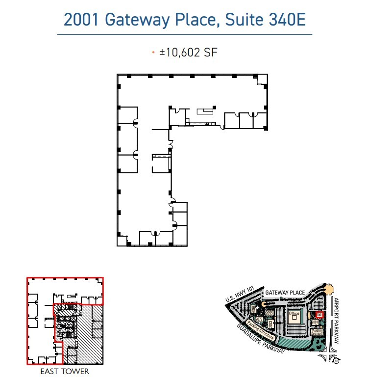 2001 Gateway Pl, San Jose, CA à louer Plan d’étage- Image 1 de 1