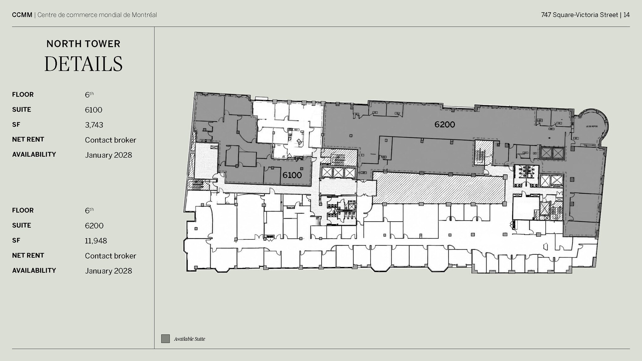 747 Rue Du Square-Victoria, Montréal, QC à louer Plan d’étage- Image 1 de 1