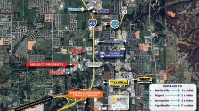 100 Grant Pl, Lowell, AR - Aérien  Vue de la carte