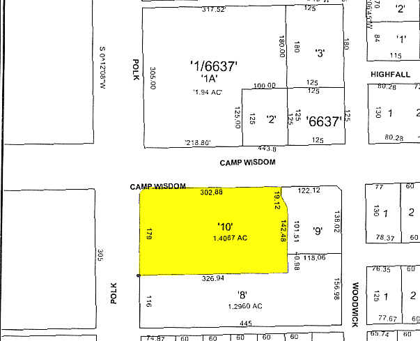 1060 W Camp Wisdom Rd, Dallas, TX à louer - Plan cadastral - Image 2 de 4
