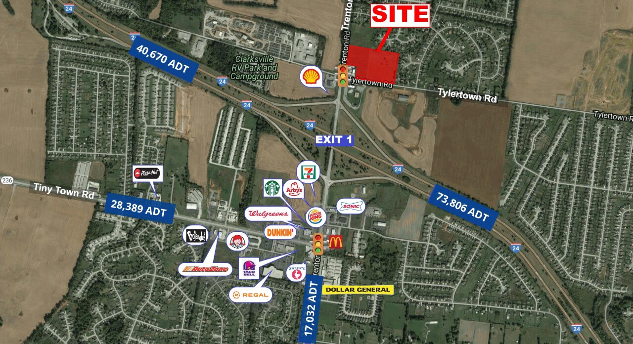 Trenton Rd, Clarksville, TN à vendre Aérien- Image 1 de 2