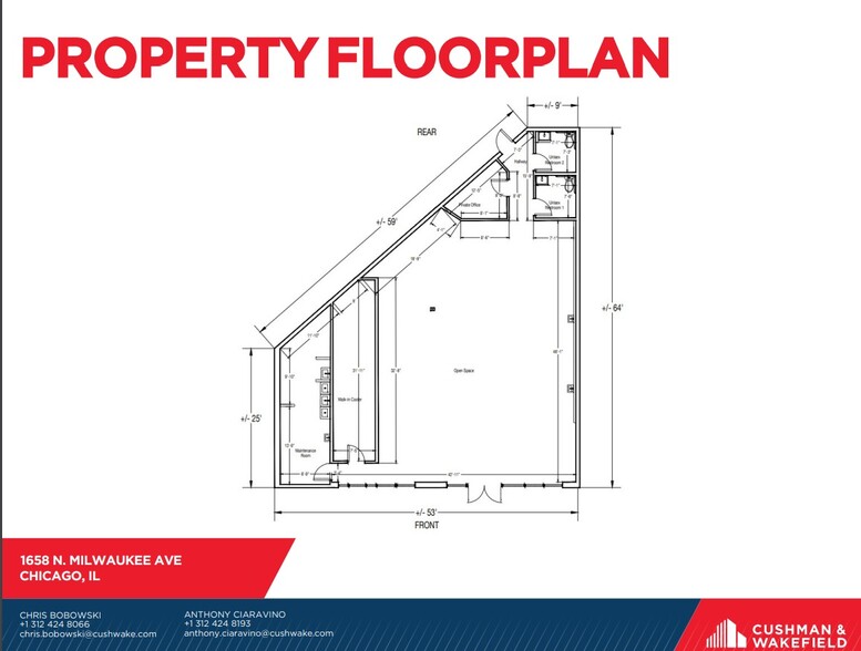 1658 N Milwaukee Ave, Chicago, IL à louer - Plan d’étage - Image 3 de 3