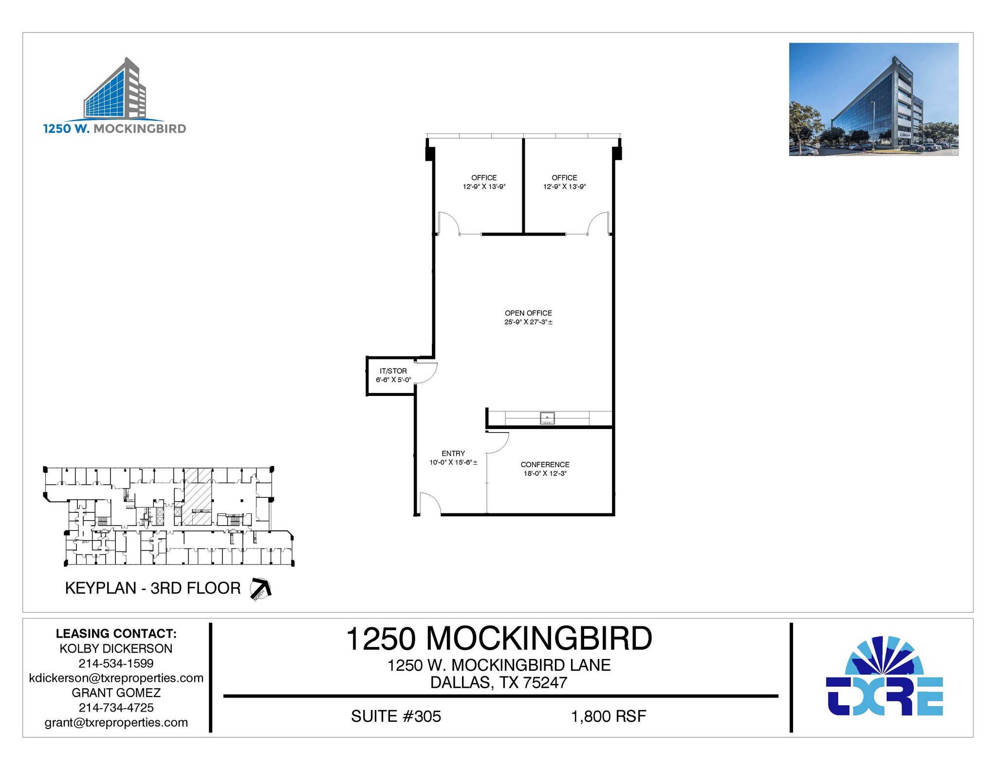 1250 W Mockingbird Ln, Dallas, TX à louer Plan d  tage- Image 1 de 1