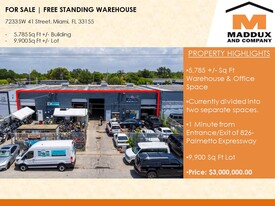 7233 SW 41st St, Miami FL - Warehouse