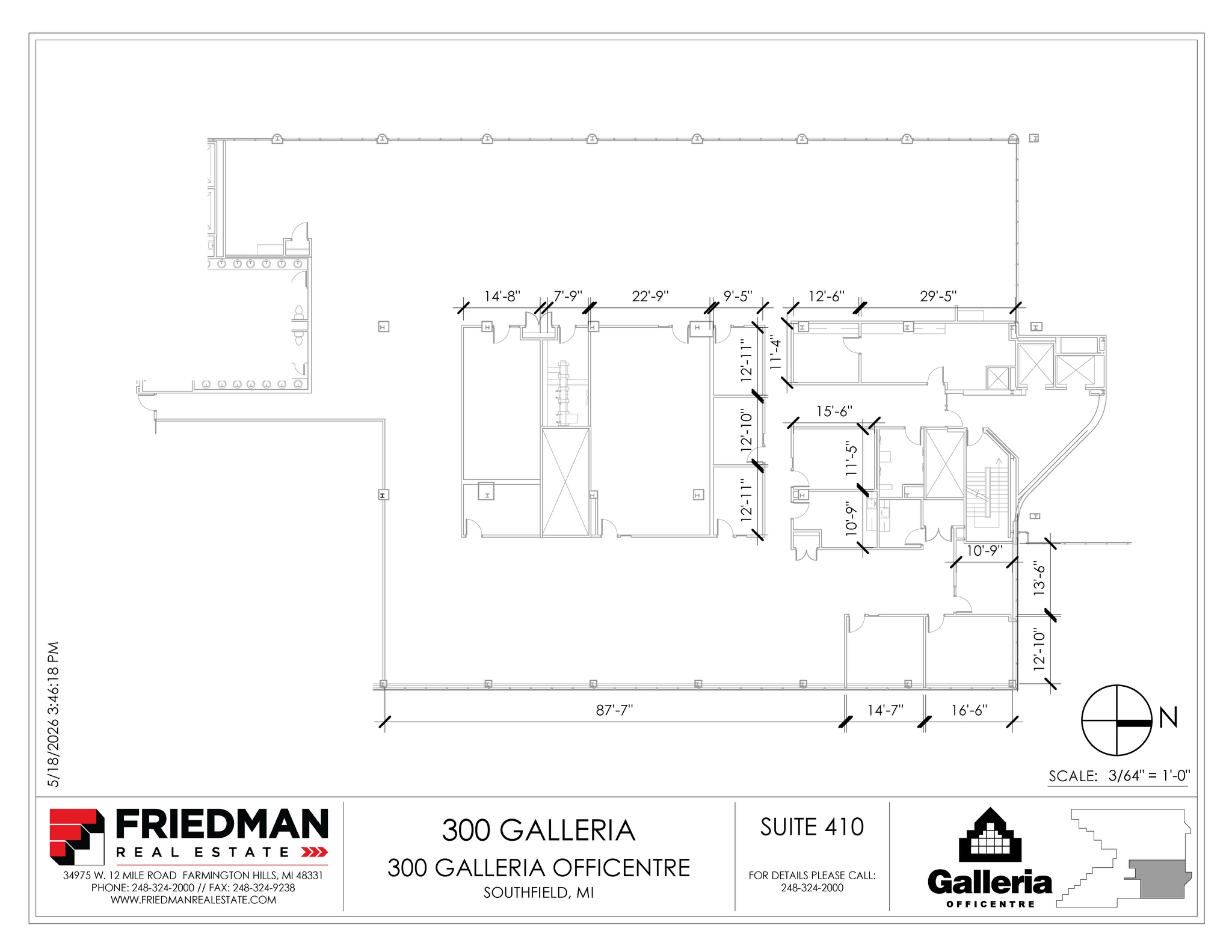 300 Galleria Officentre, Southfield, MI for lease Floor Plan- Image 1 of 2