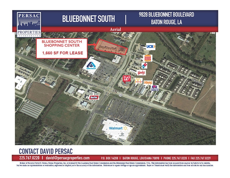 9828 Bluebonnet Blvd, Baton Rouge, LA à louer Aérien- Image 1 de 2