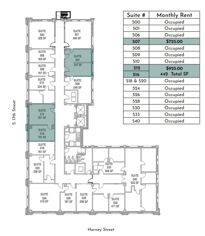 319 S 17th St, Omaha, NE for lease Floor Plan- Image 1 of 1