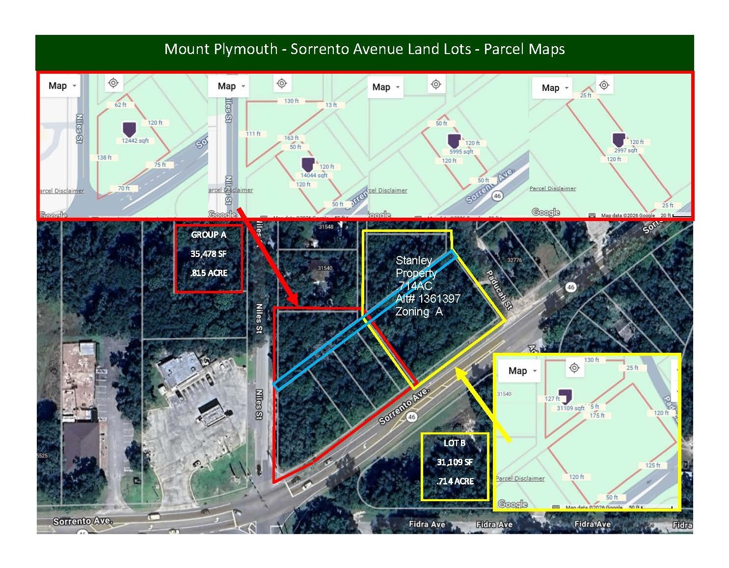 SR46-CR435 (Sorrento Ave & Niles St), Mount Plymouth, FL à vendre Plan cadastral- Image 1 de 3