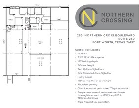 2951 Northern Cross Blvd, Fort Worth, TX for lease Floor Plan- Image 1 of 1