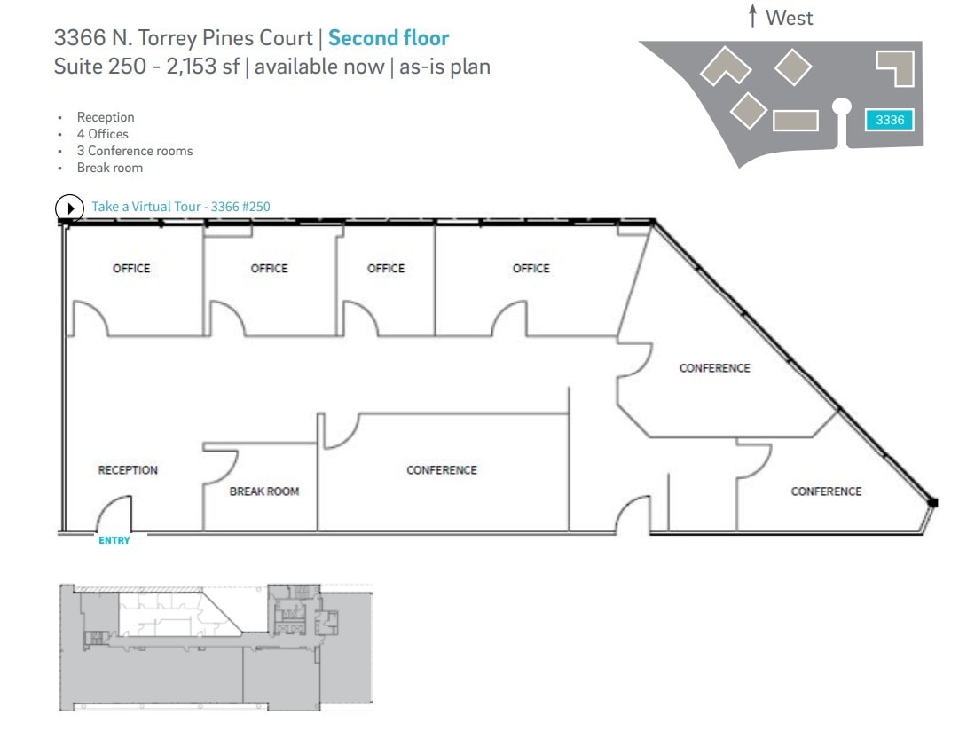 3333 N Torrey Pines Ct, La Jolla, CA for lease Floor Plan- Image 1 of 6