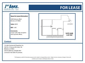 2200 Veterans Memorial Blvd, Kenner, LA à louer Plan d’étage- Image 1 de 8