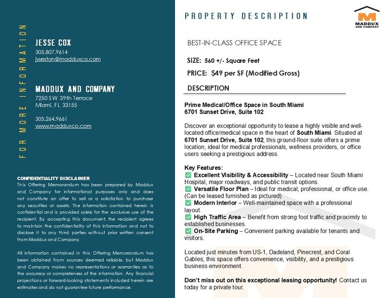 6701 Sunset Dr, Miami, FL à louer - Photo du bâtiment - Image 2 de 5