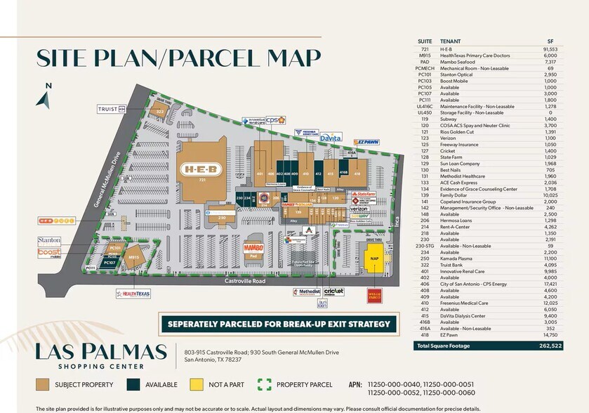 Las Palmas Shopping Center portefeuille de 7 propriétés à vendre sur LoopNet.ca - Plan de site - Image 2 de 4