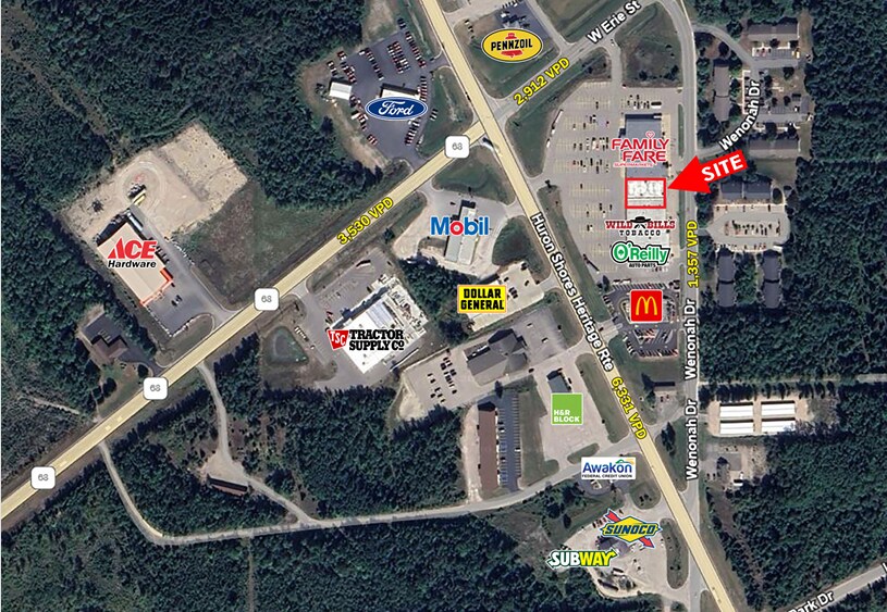 100 S Bradley Hwy, Rogers City, MI for lease Aerial- Image 1 of 7