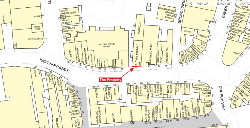 37-41 Knifesmithgate, Chesterfield à vendre - Plan cadastral - Image 3 de 3