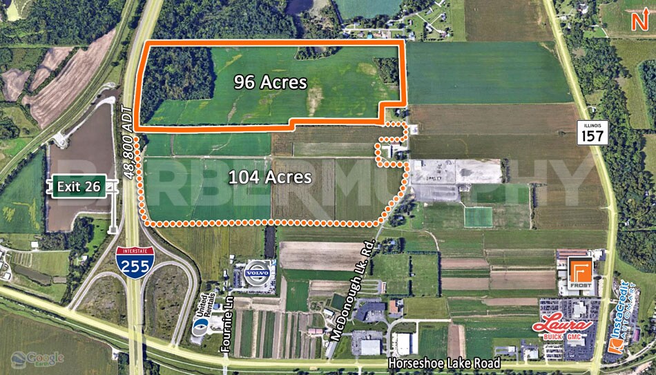 I-255 & McDonough Lake Rd, Collinsville, IL à vendre Aérien- Image 1 de 4