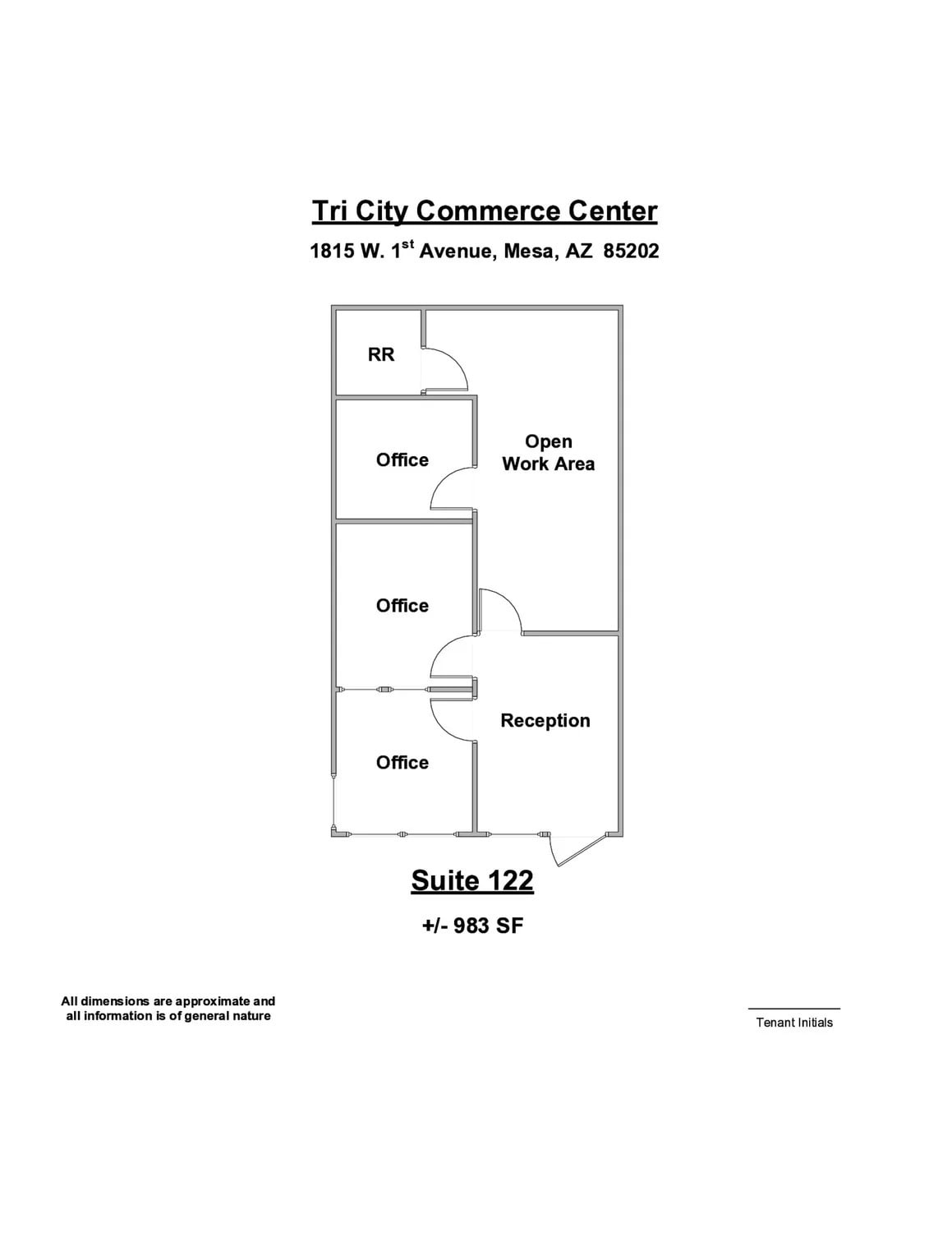 1815 W 1st Ave, Mesa, AZ for lease Floor Plan- Image 1 of 1