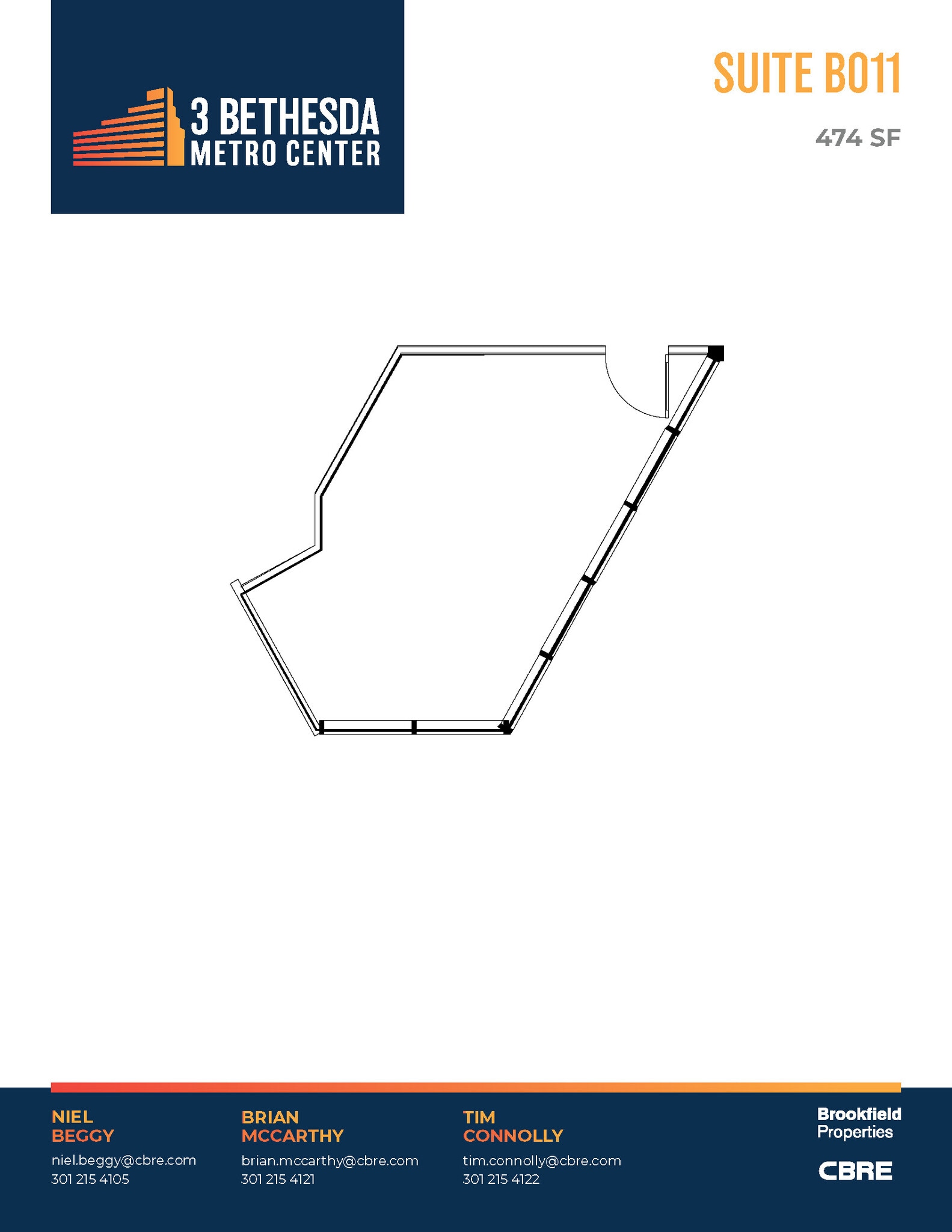 3 Bethesda Metro Center, Bethesda, MD à louer Plan d’étage- Image 1 de 1