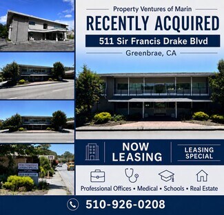 Plus de détails pour 511 Sir Francis Drake Blvd, Greenbrae, CA - Bureau/Médical à louer