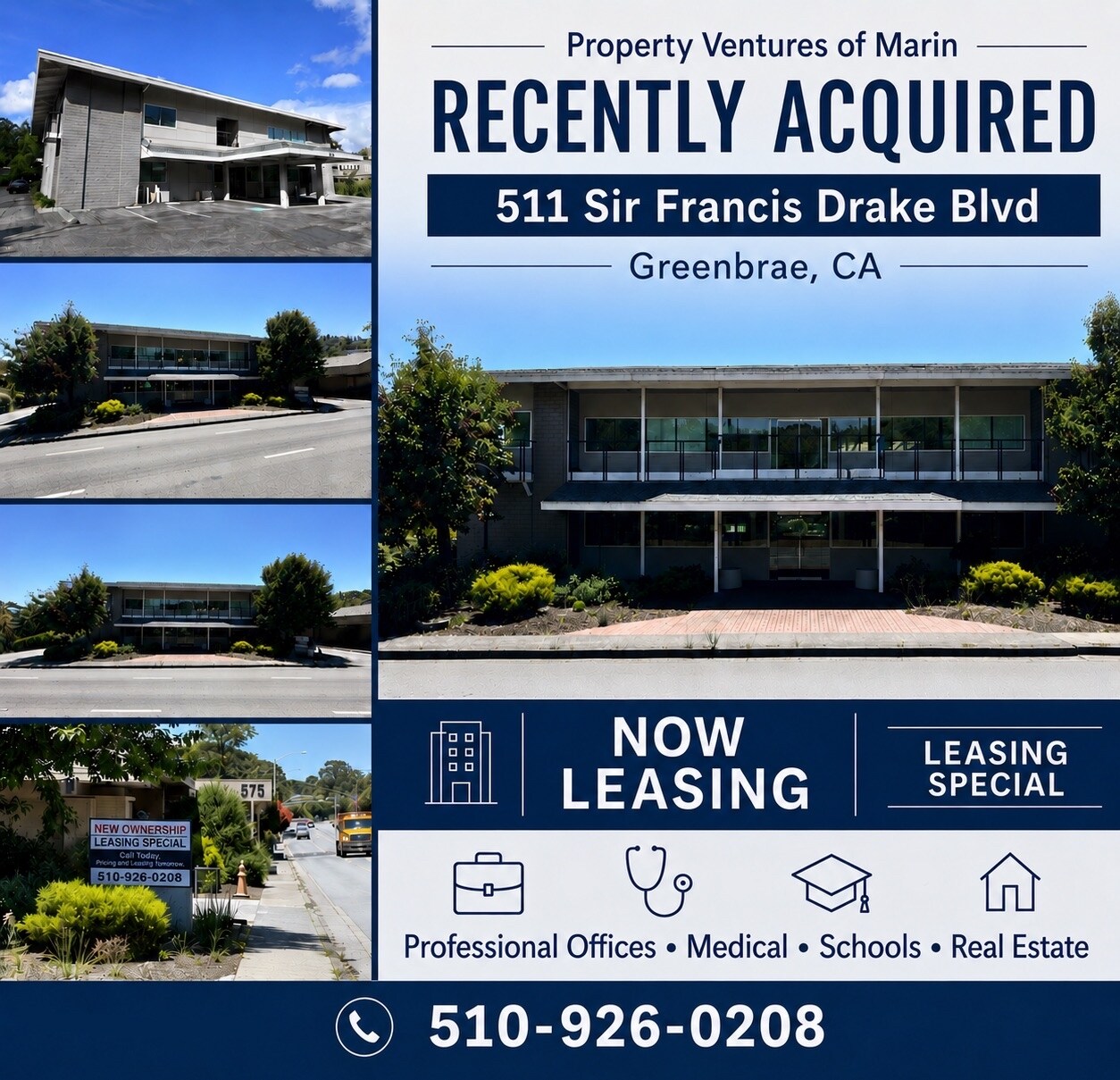 511 Sir Francis Drake Blvd, Greenbrae, CA à louer Photo du bâtiment- Image 1 de 16