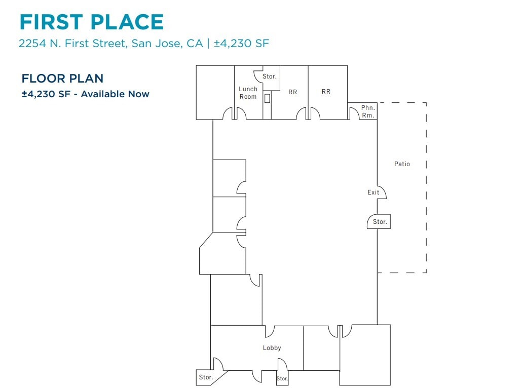 2270 N 1st St, San Jose, CA à louer Plan d’étage- Image 1 de 1