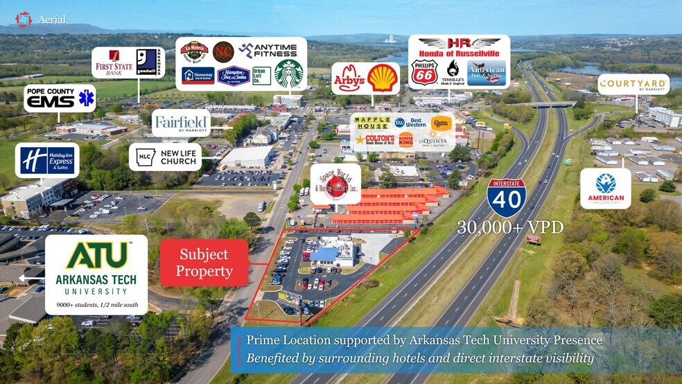 401 E Harrell Dr, Russellville, AR à vendre - Aérien - Image 3 de 4