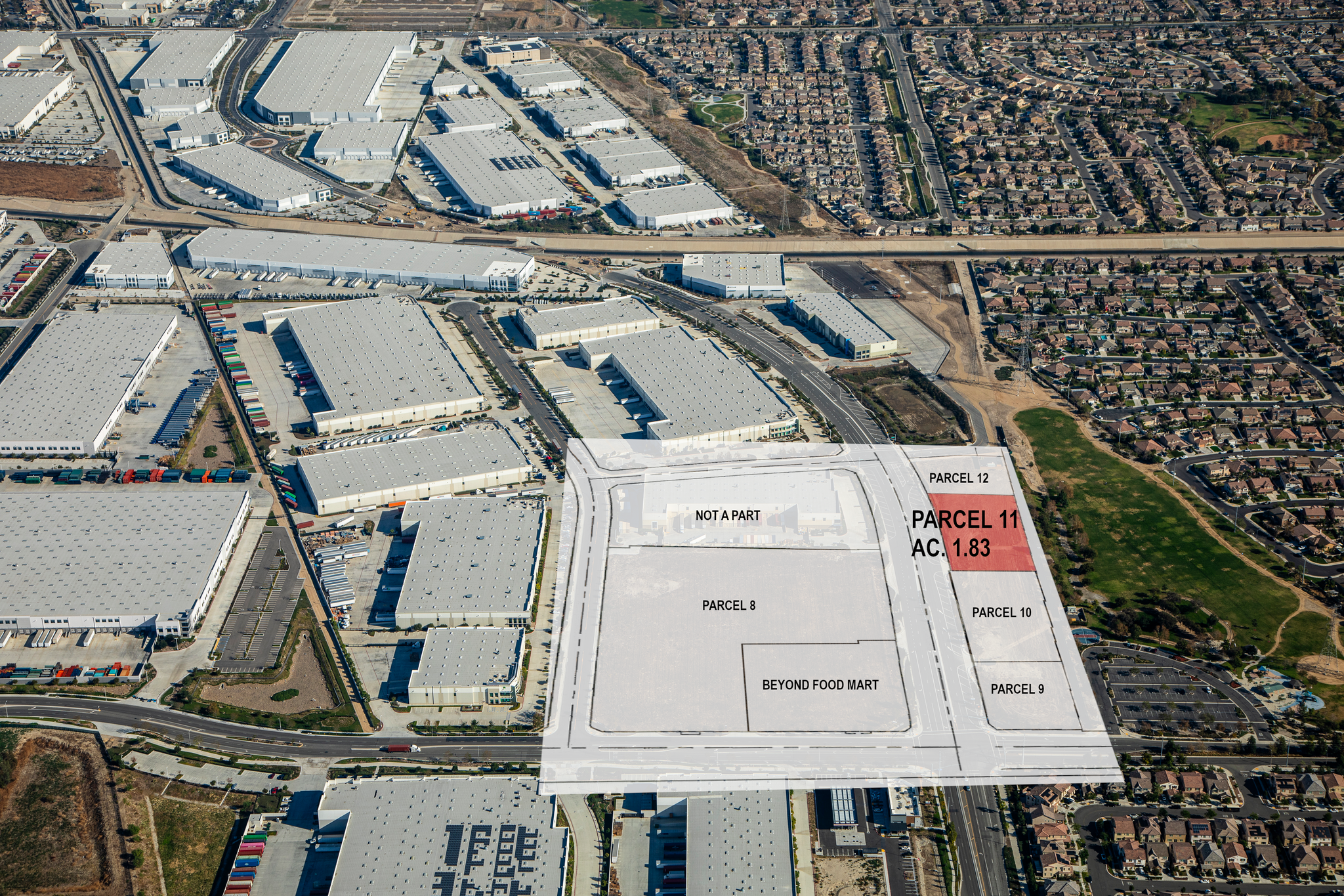 Parcel 11 Limonite Ave, Eastvale, CA for lease Aerial- Image 1 of 9