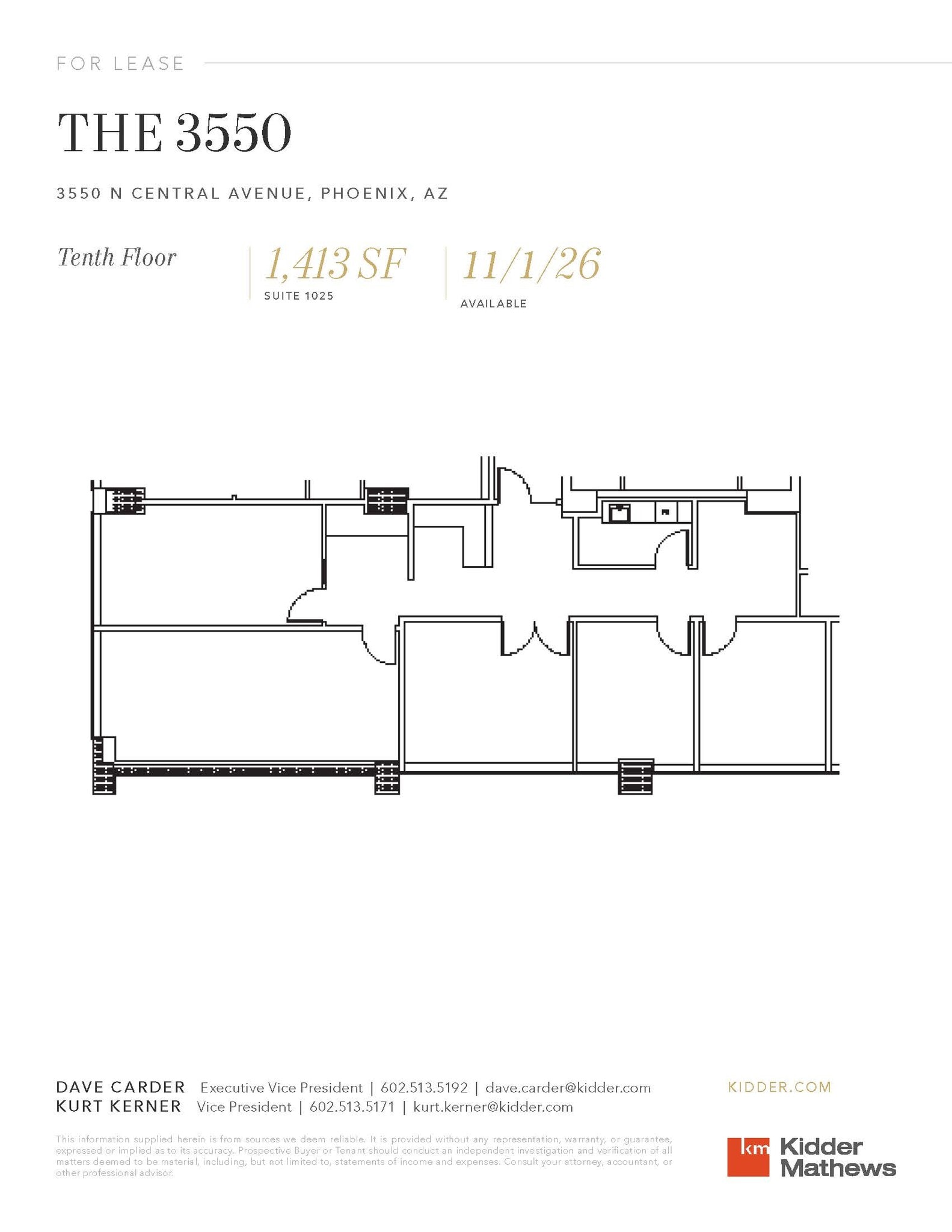 3550 N Central Ave, Phoenix, AZ for lease Floor Plan- Image 1 of 1