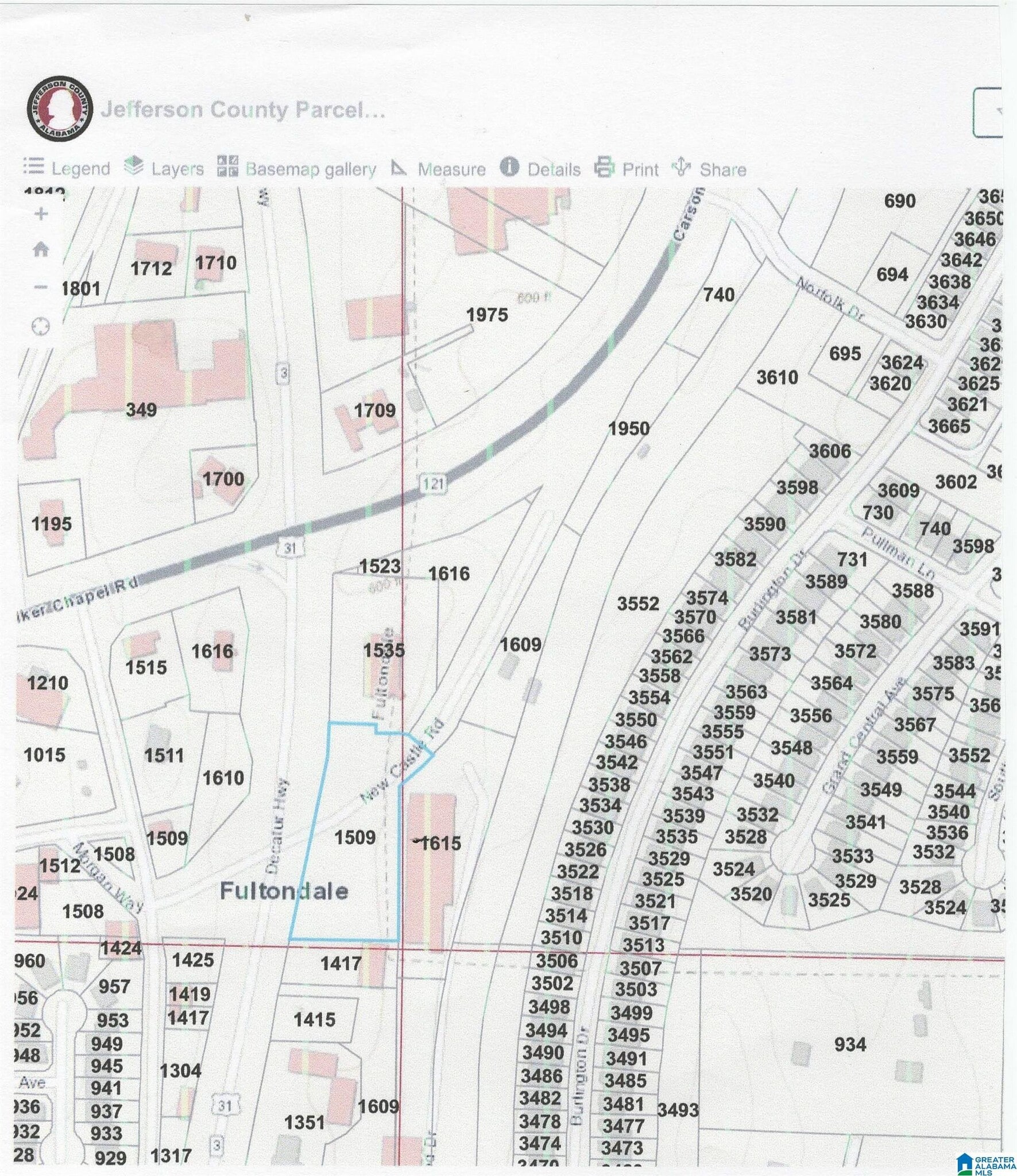 1509 Decatur Hwy, Fultondale, AL à vendre Plan de site- Image 1 de 2