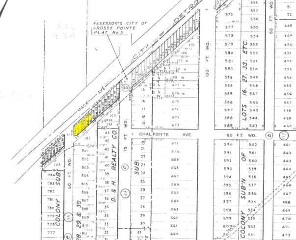 17700-17712 Mack Ave, Grosse Pointe, MI à louer - Plan cadastral - Image 3 de 10