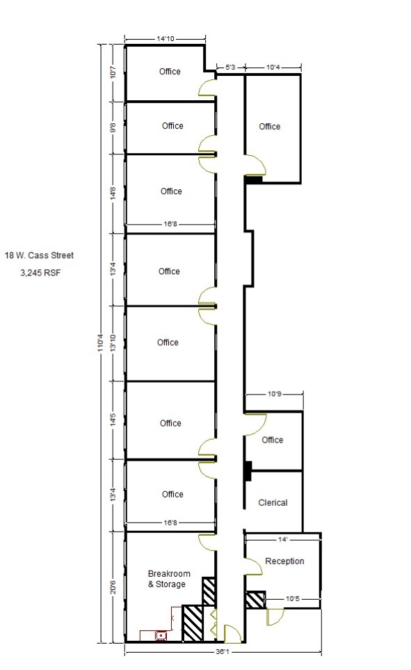 2-24 W Cass St, Joliet, IL for lease Floor Plan- Image 1 of 1